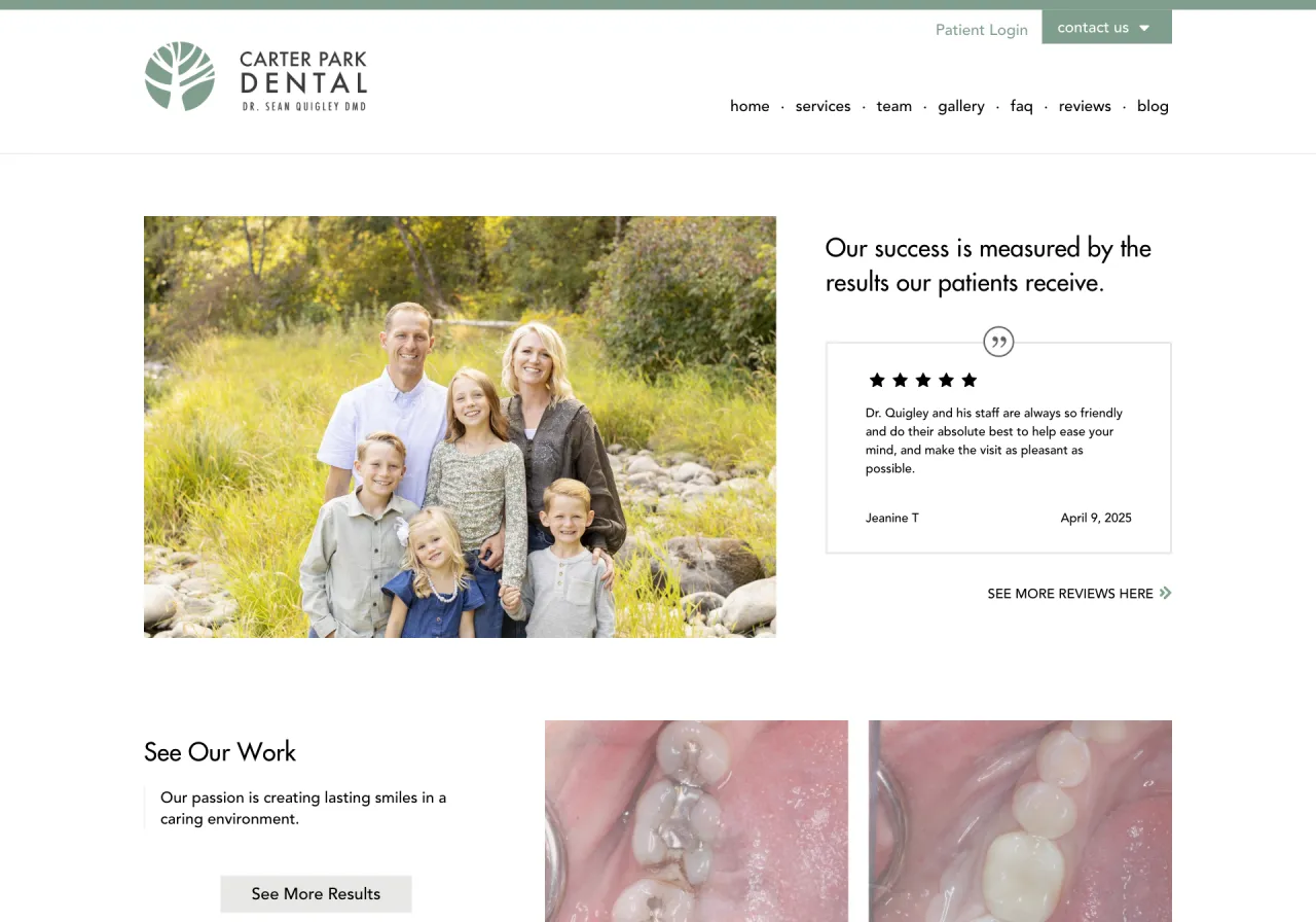 Carter Park Dental Website